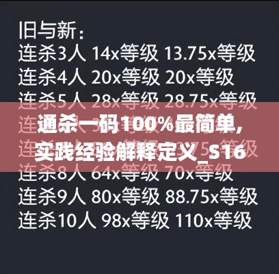 通杀一码100%最简单,实践经验解释定义_S16.759