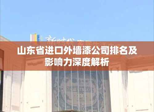 山东省进口外墙漆公司排名及影响力深度解析