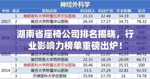 湖南省座椅公司排名揭晓，行业影响力榜单重磅出炉！