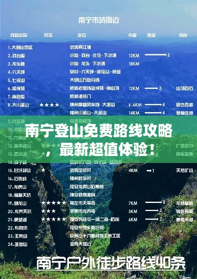 南宁登山免费路线攻略,最新超值体验!