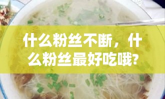 什么粉丝不断，什么粉丝最好吃哦? 