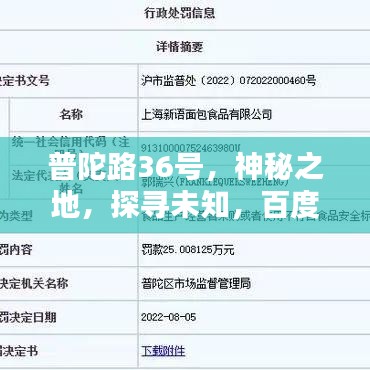 普陀路36号,神秘之地,探寻未知,百度带你领略风采!